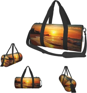 Duffle Bags Beach and sunset Gym Bag for Men Women Waterproof Travel Duffle Bags Convertible Carry on Garment Bag for Travel Sports