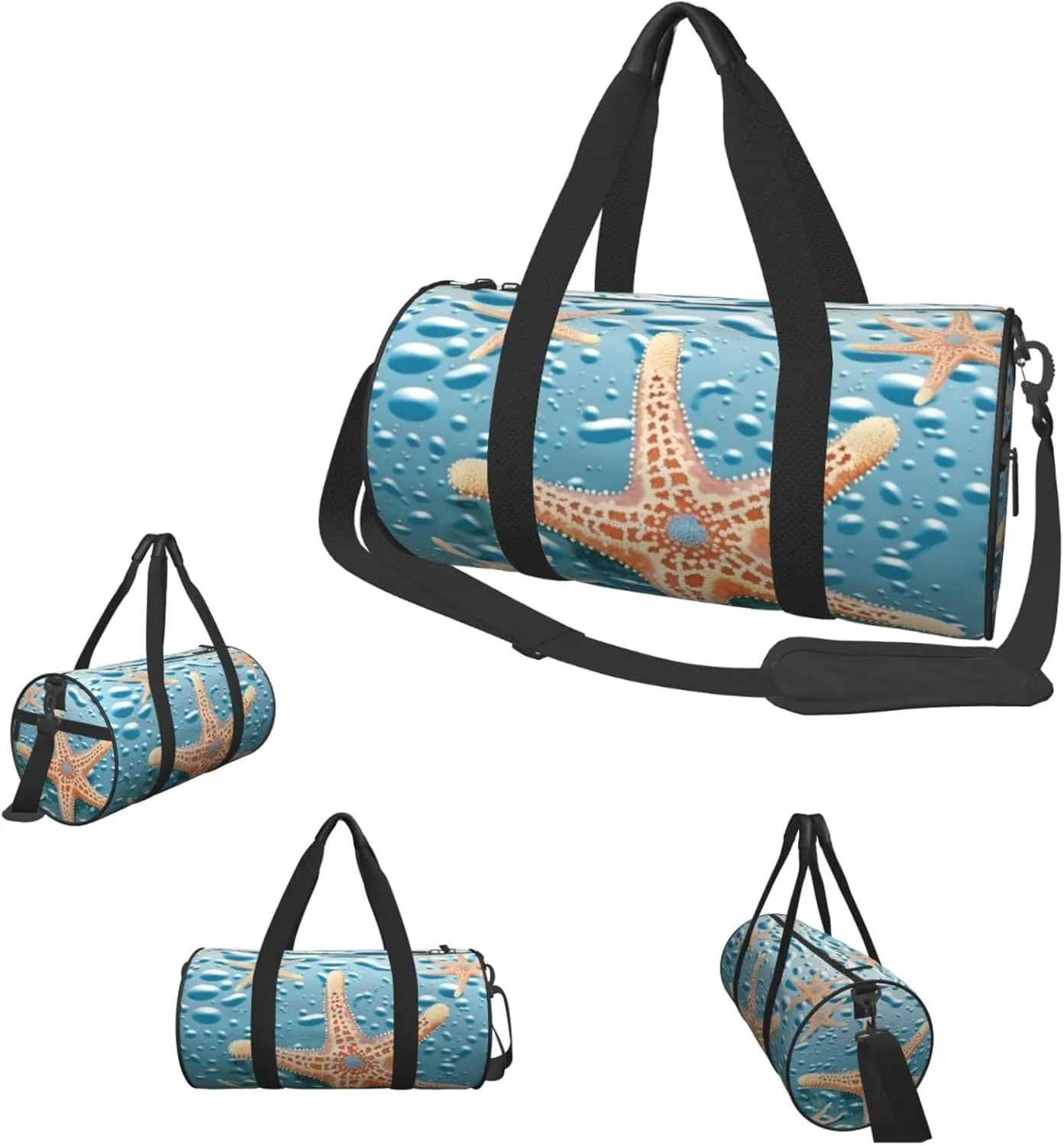 Duffle Bags Beautiful starfish Gym Bag for Men Women Waterproof Travel Duffle Bags Convertible Carry on Garment Bag for Travel Sports