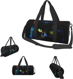 Duffle Bags Black cat colorful Gym Bag for Men Women Waterproof Travel Duffle Bags Convertible Carry on Garment Bag for Travel Sports
