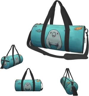 Duffle Bags Crazy Save Manatee Gym Bag for Men Women Waterproof Travel Duffle Bags Convertible Carry on Garment Bag for Travel Sports