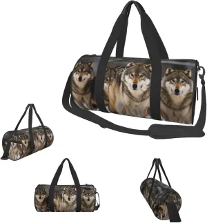 Duffle Bags Pack of wolves Gym Bag for Men Women Waterproof Travel Duffle Bags Convertible Carry on Garment Bag for Travel Sports
