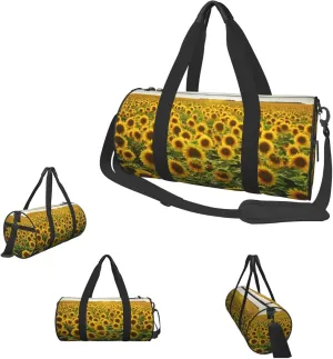 Duffle Bags Sunflower field Gym Bag for Men Women Waterproof Travel Duffle Bags Convertible Carry on Garment Bag for Travel Sports