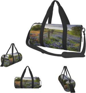 Duffle Bags Texas Bluebonnets Scenery Gym Bag for Men Women Waterproof Travel Duffle Bags Convertible Carry on Garment Bag for Travel Sports