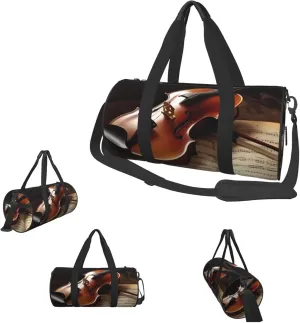 Duffle Bags Violin and Book Gym Bag for Men Women Waterproof Travel Duffle Bags Convertible Carry on Garment Bag for Travel Sports