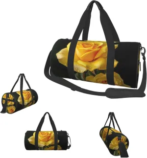 Duffle Bags Yellow Rose Gym Bag for Men Women Waterproof Travel Duffle Bags Convertible Carry on Garment Bag for Travel Sports