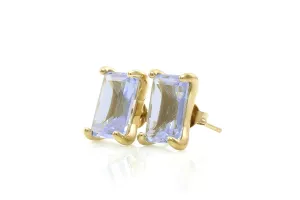 Elegant Luster Tanzanite Earrings - Fashionable Gemstone Stud Earrings - Birthstone Jewelry, Minimalist Jewelry, Accessory Jewelry for Weddings, Birthdays, Anniversary - Customizable Material