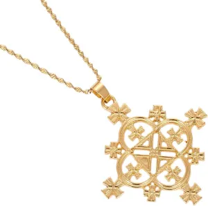 Ethiopia Jewelry Big Cross Pendant Gold Filled Jewelry Coptic Cross Pendant