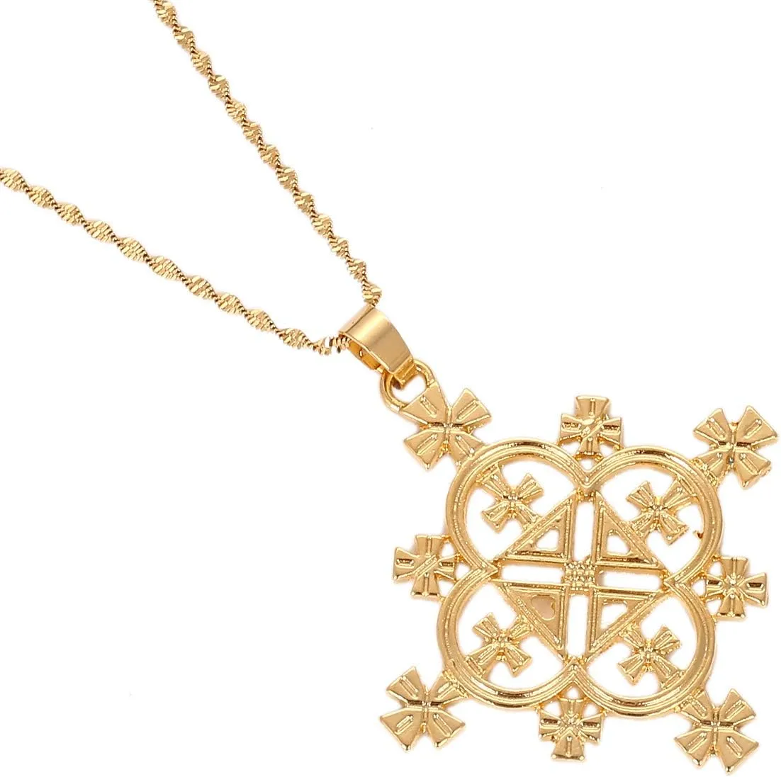 Ethiopia Jewelry Big Cross Pendant Gold Filled Jewelry Coptic Cross Pendant