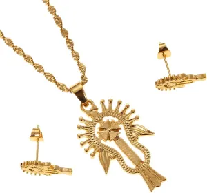 Ethiopia Jewelry Cross Pendant Necklace Gold Filled Jewelry Coptic Cross Necklace