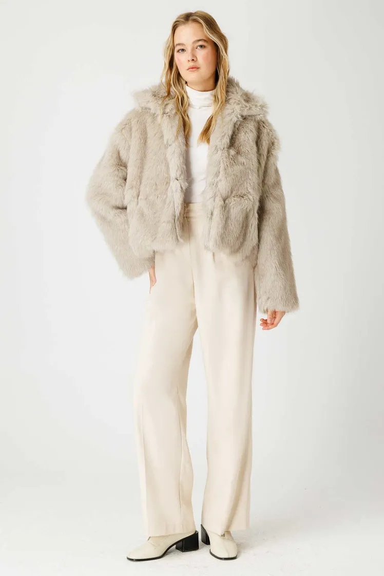 Faux Grey Fur Jacket  Elegance and Comfort Combined