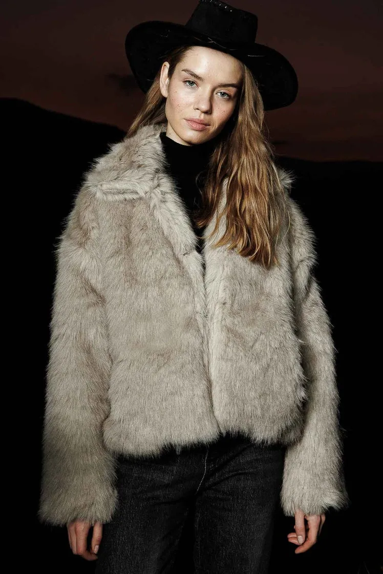 Faux Grey Fur Jacket  Elegance and Comfort Combined