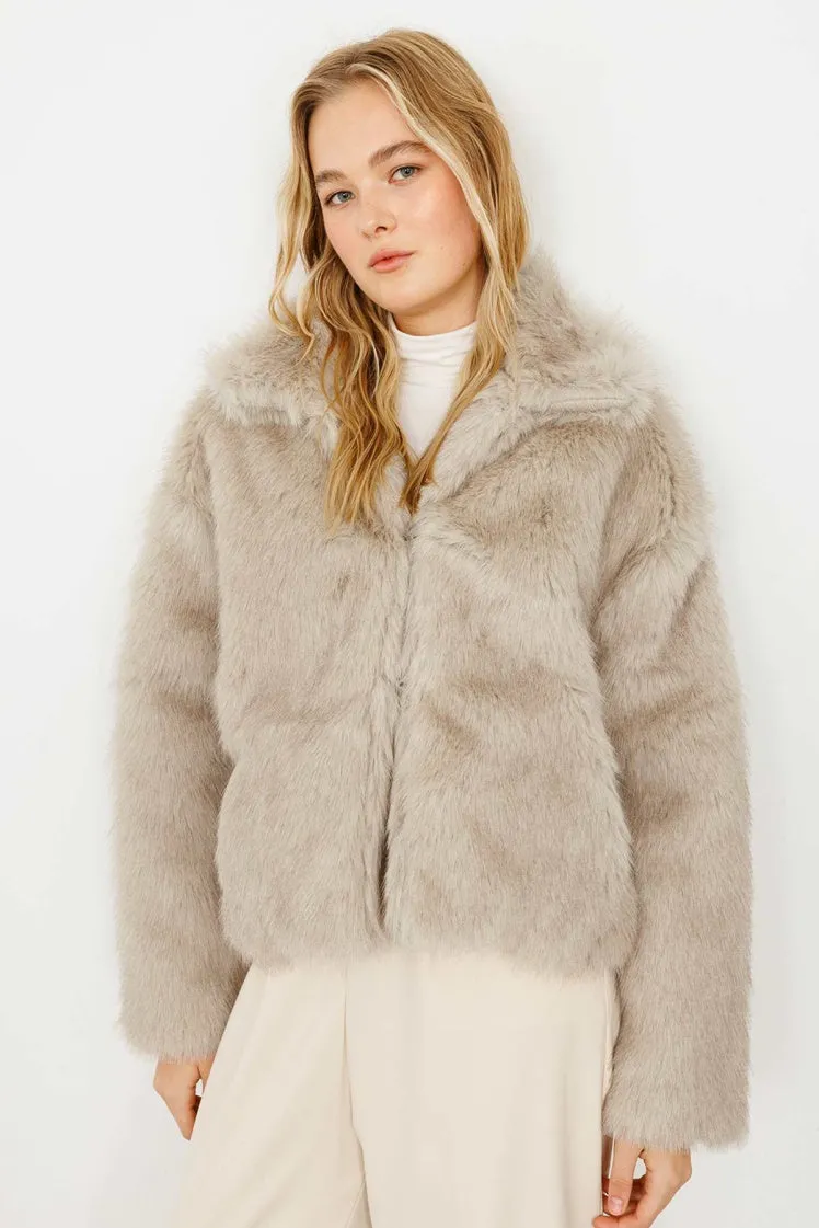 Faux Grey Fur Jacket  Elegance and Comfort Combined