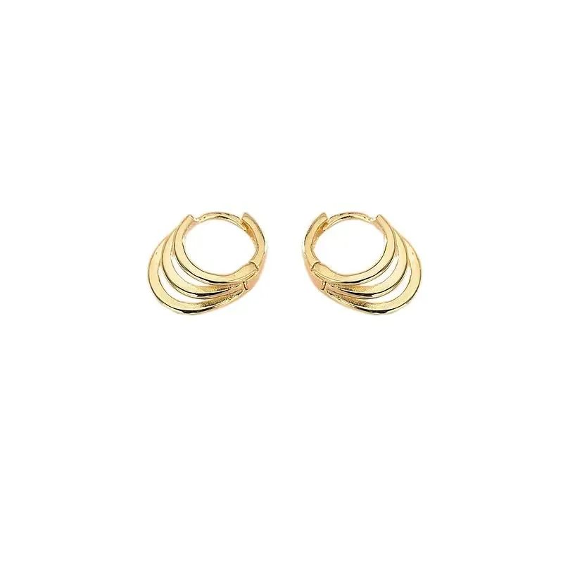 Fine Jewelry fashion korea earrings jewelry 925 sterling silver minimalist hoop earrings gold plated earrings women silver jewelry (silver)