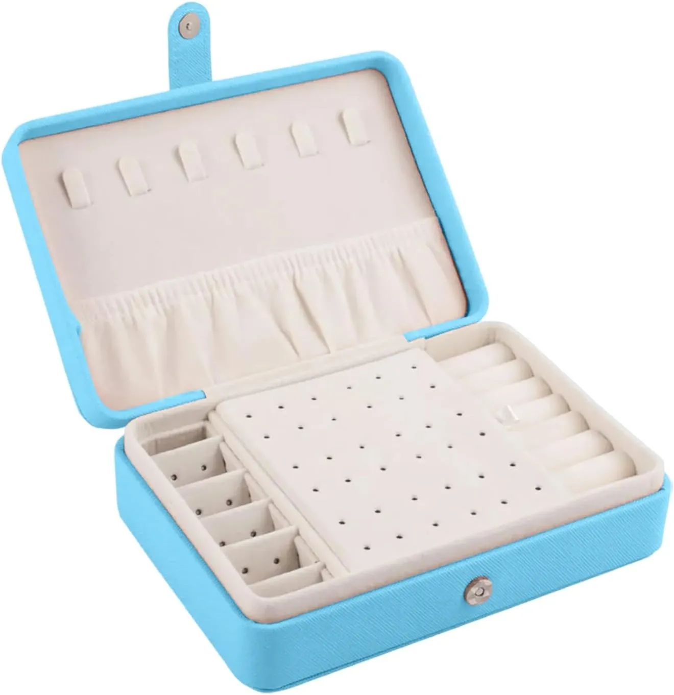 Girls Jewelry Box,2025 New Upgrade 2-Layer Portable PU Leather Jewelry Organizer with Removable Tray,Travel Jewelry Case,Pink Jewelry Box for Christmas Gifts Ring Necklace Bracelets Earring