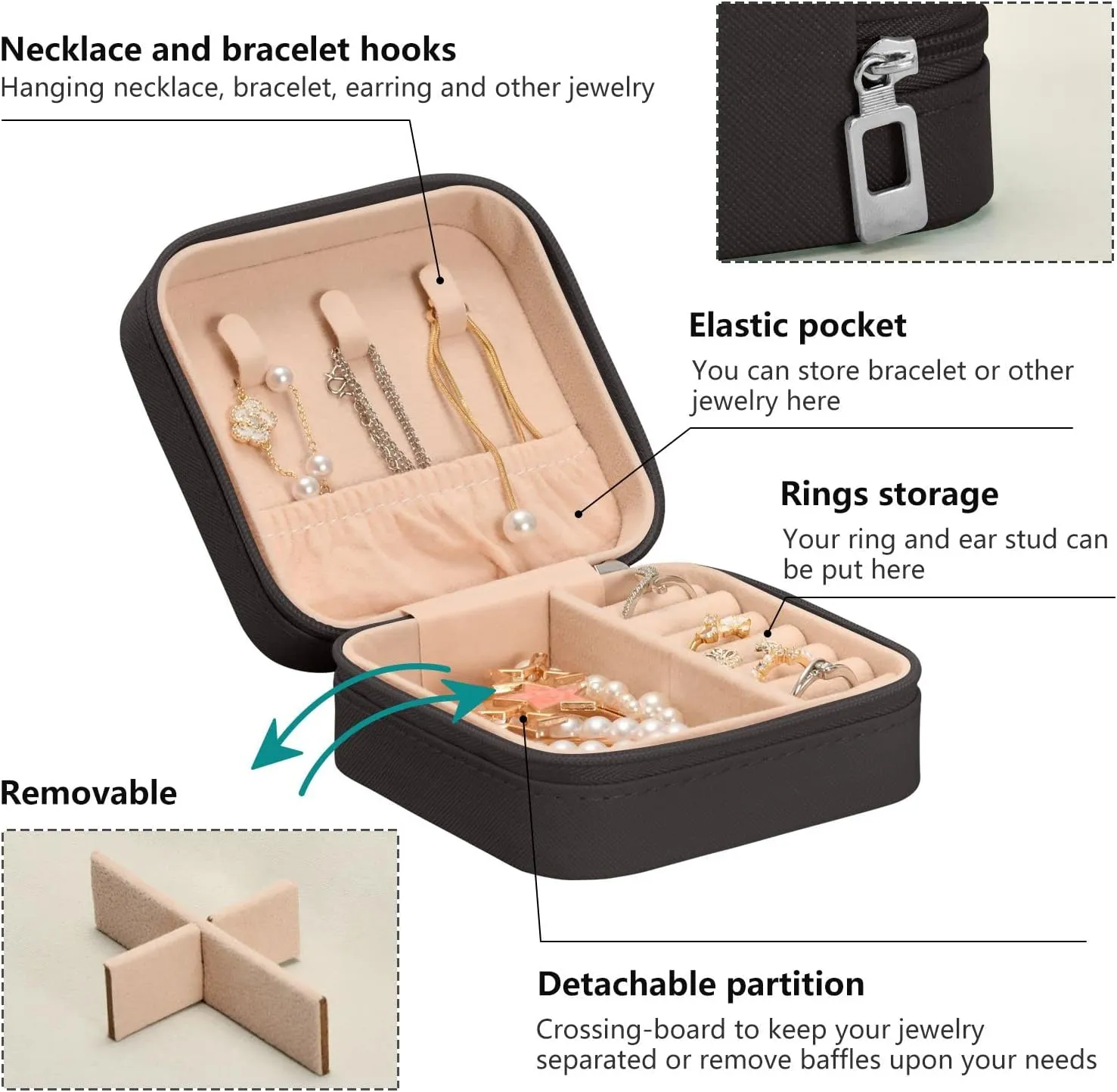 Green Gradient Custom Travel Jewelry Case PU Leather Personalized Portable Jewelry Box Travel Jewelry Organizer Small Jewelry Box for Ring Necklace Bracelet Earring Display Box Holder for Women
