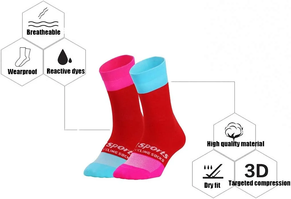 GuaziV Mens Womens Cycling Socks,4-6pcs Running Socks Colourful Athletic Socks Ankle Sport Socks 6-11