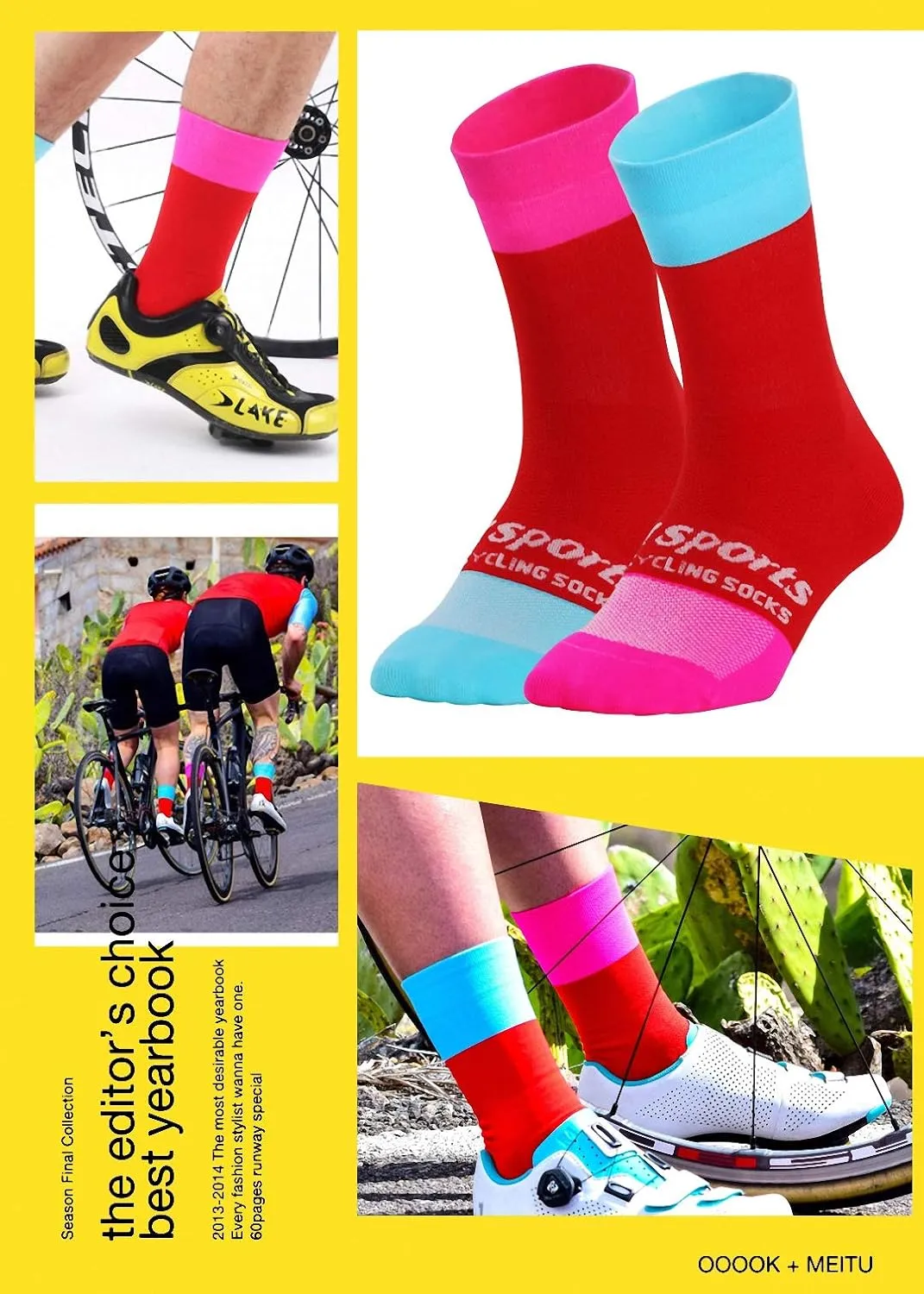 GuaziV Mens Womens Cycling Socks,4-6pcs Running Socks Colourful Athletic Socks Ankle Sport Socks 6-11