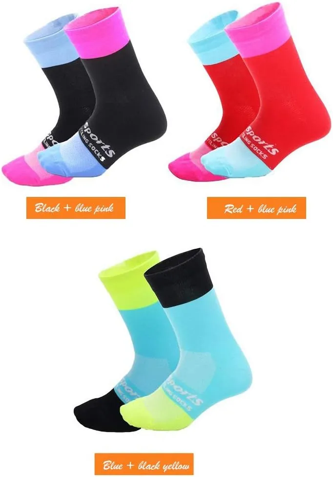 GuaziV Mens Womens Cycling Socks,4-6pcs Running Socks Colourful Athletic Socks Ankle Sport Socks 6-11