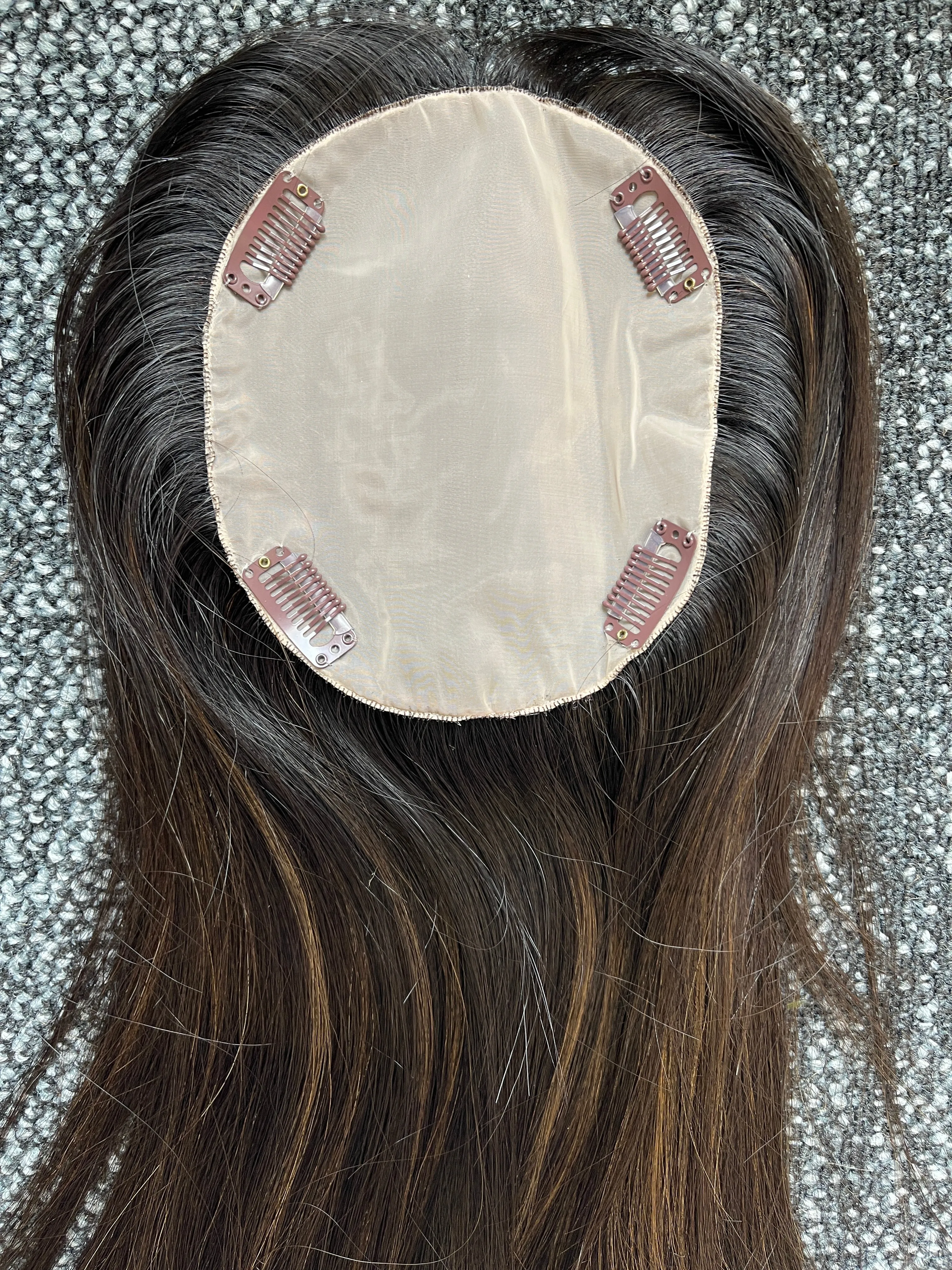 Her Hair My Head | JANEY SUNKISSED | Super Flat topper | 5.5x6" base | Fully hand-tied silk top | 16" length