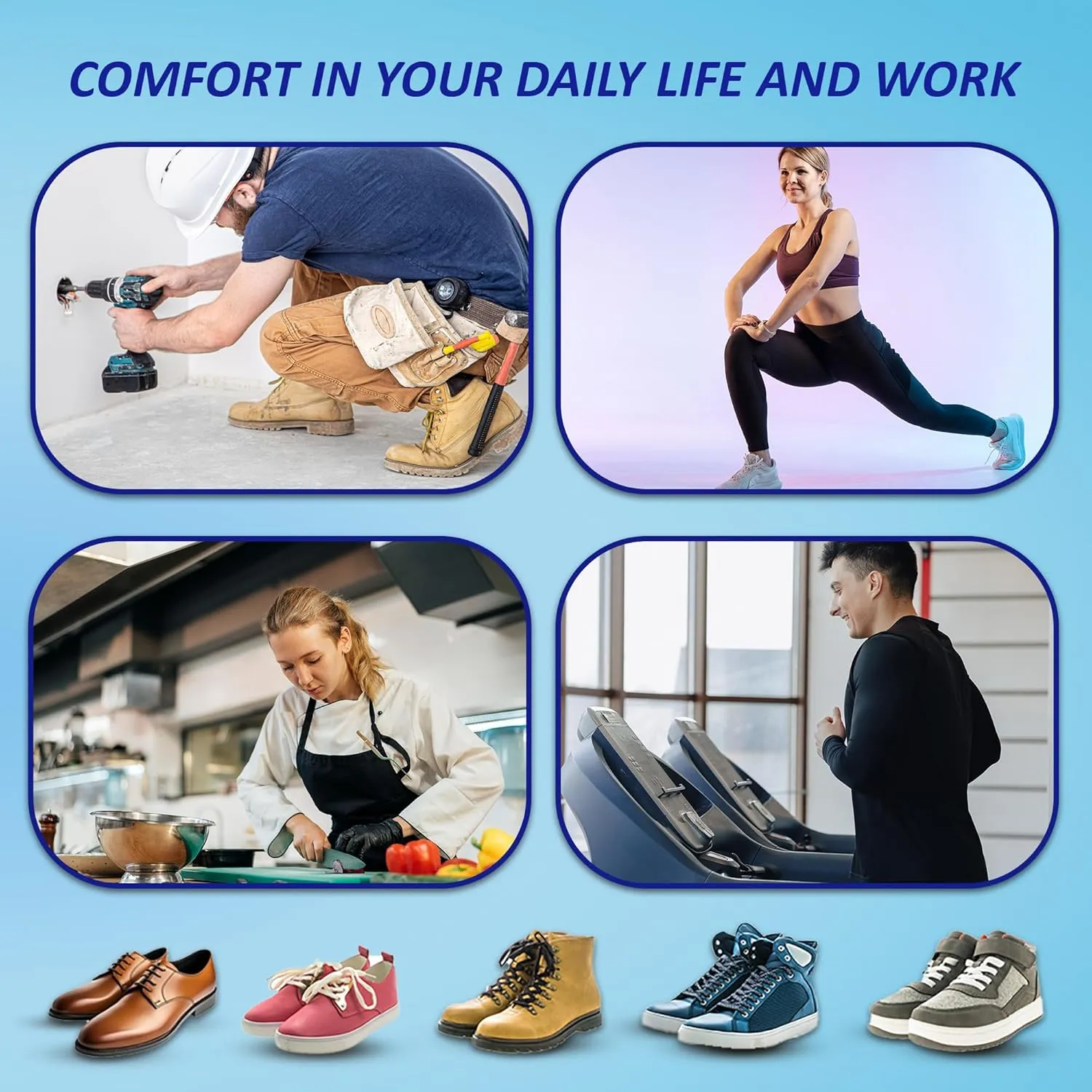 High Arch Support Plantar Fasciitis Relief Flat Feet Foot Pain Relief Shoe Insoles Men & Shoe Insoles for Women, Anti Slip Shock Absorbing Insoles Work Boot Inserts Arch Support Inserts Women