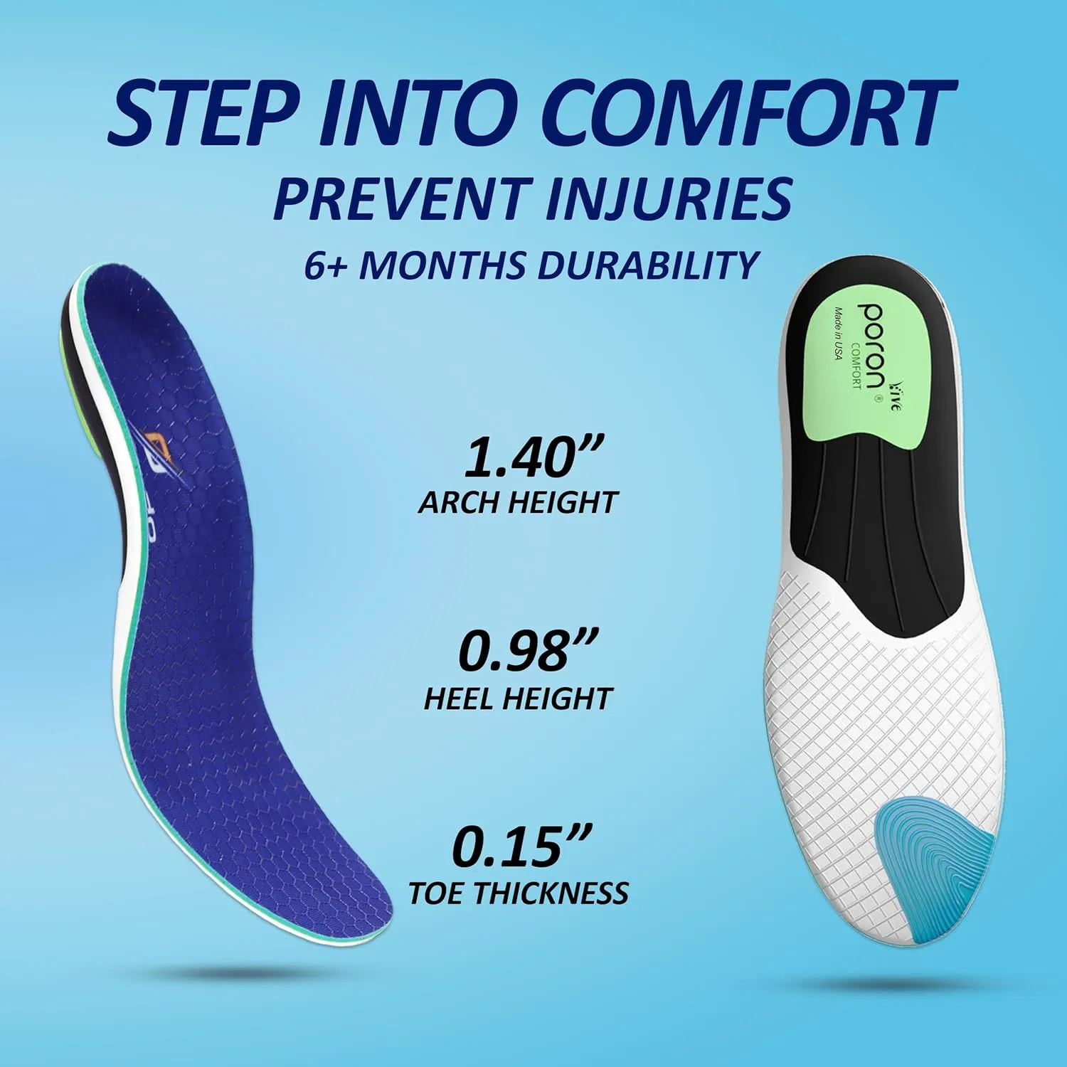 High Arch Support Plantar Fasciitis Relief Flat Feet Foot Pain Relief Shoe Insoles Men & Shoe Insoles for Women, Anti Slip Shock Absorbing Insoles Work Boot Inserts Arch Support Inserts Women
