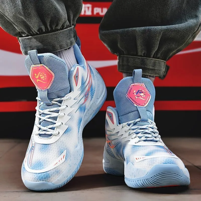 High Top Womens Mens Basketball Shoes Breathable Non Slip Unisex-Adult Outdoor Sneakers Cushioning Workout Shoes for Fitness