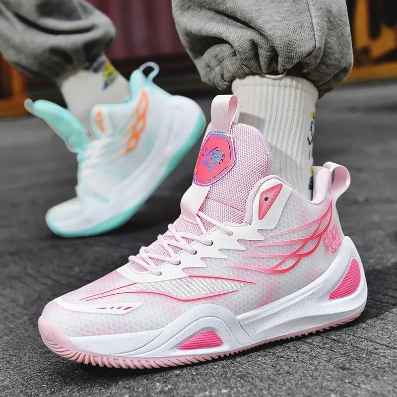 High Top Womens Mens Basketball Shoes Breathable Non Slip Unisex-Adult Outdoor Sneakers Cushioning Workout Shoes for Fitness