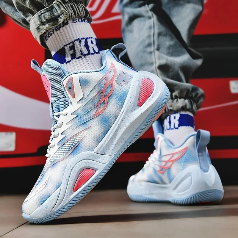 High Top Womens Mens Basketball Shoes Breathable Non Slip Unisex-Adult Outdoor Sneakers Cushioning Workout Shoes for Fitness