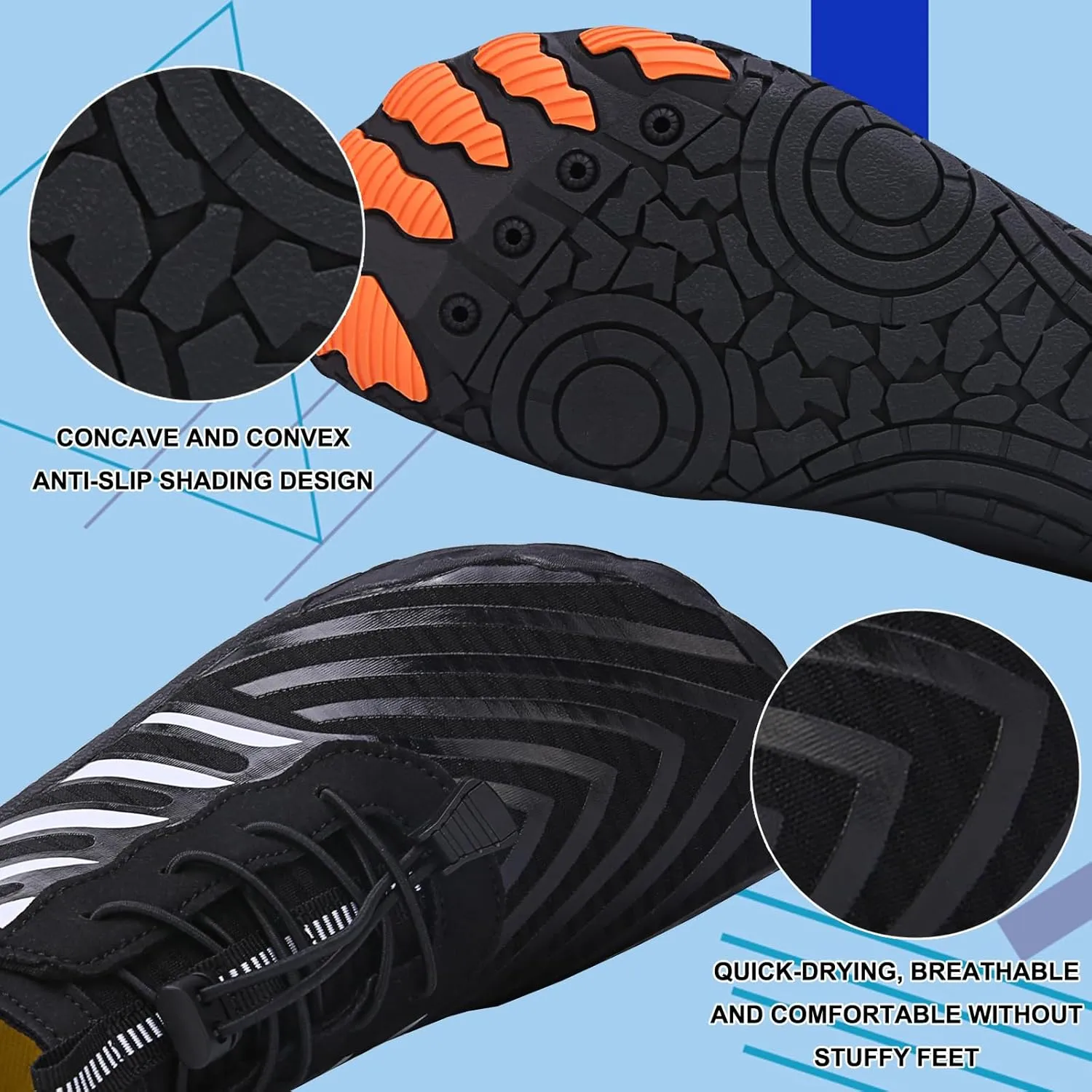 Hike Barefoot Shoes Womens Men,Unisex Barefoot Water Shoes Breathable, Anti-Slip Hiking Footwear for Athletic Wide Toe Shoe Footwear for Hiking, Walking, Running, Yoga, and Water Sports