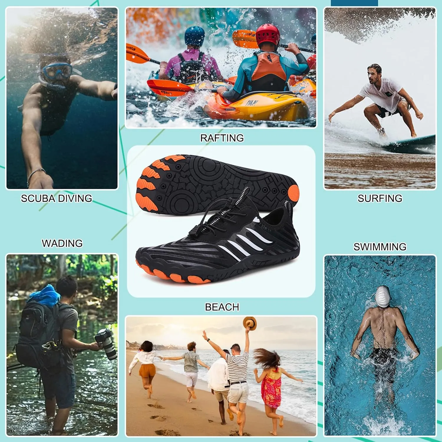Hike Barefoot Shoes Womens Men,Unisex Barefoot Water Shoes Breathable, Anti-Slip Hiking Footwear for Athletic Wide Toe Shoe Footwear for Hiking, Walking, Running, Yoga, and Water Sports