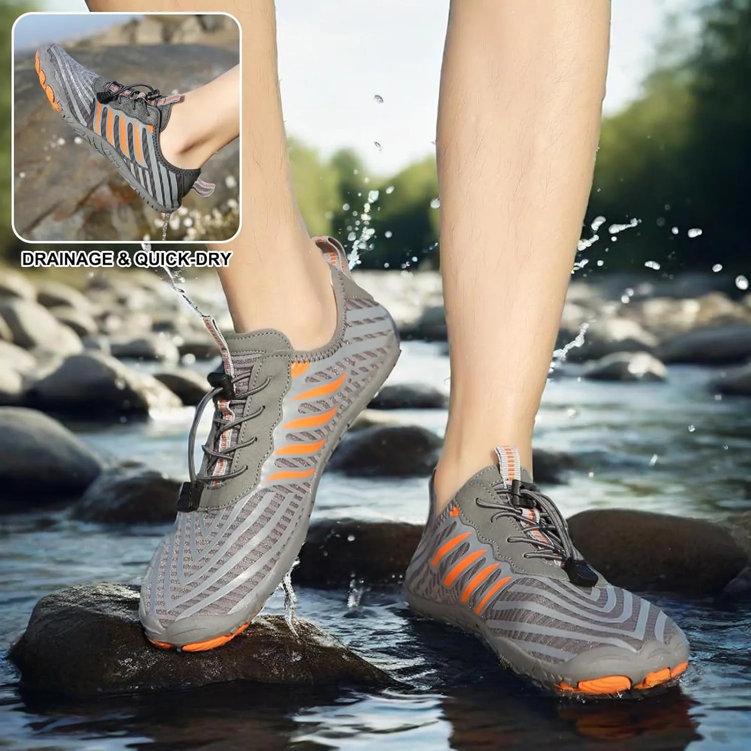 Hike Barefoot Shoes Womens Men,Unisex Barefoot Water Shoes Breathable, Anti-Slip Hiking Footwear for Athletic Wide Toe Shoe Footwear for Hiking, Walking, Running, Yoga, and Water Sports