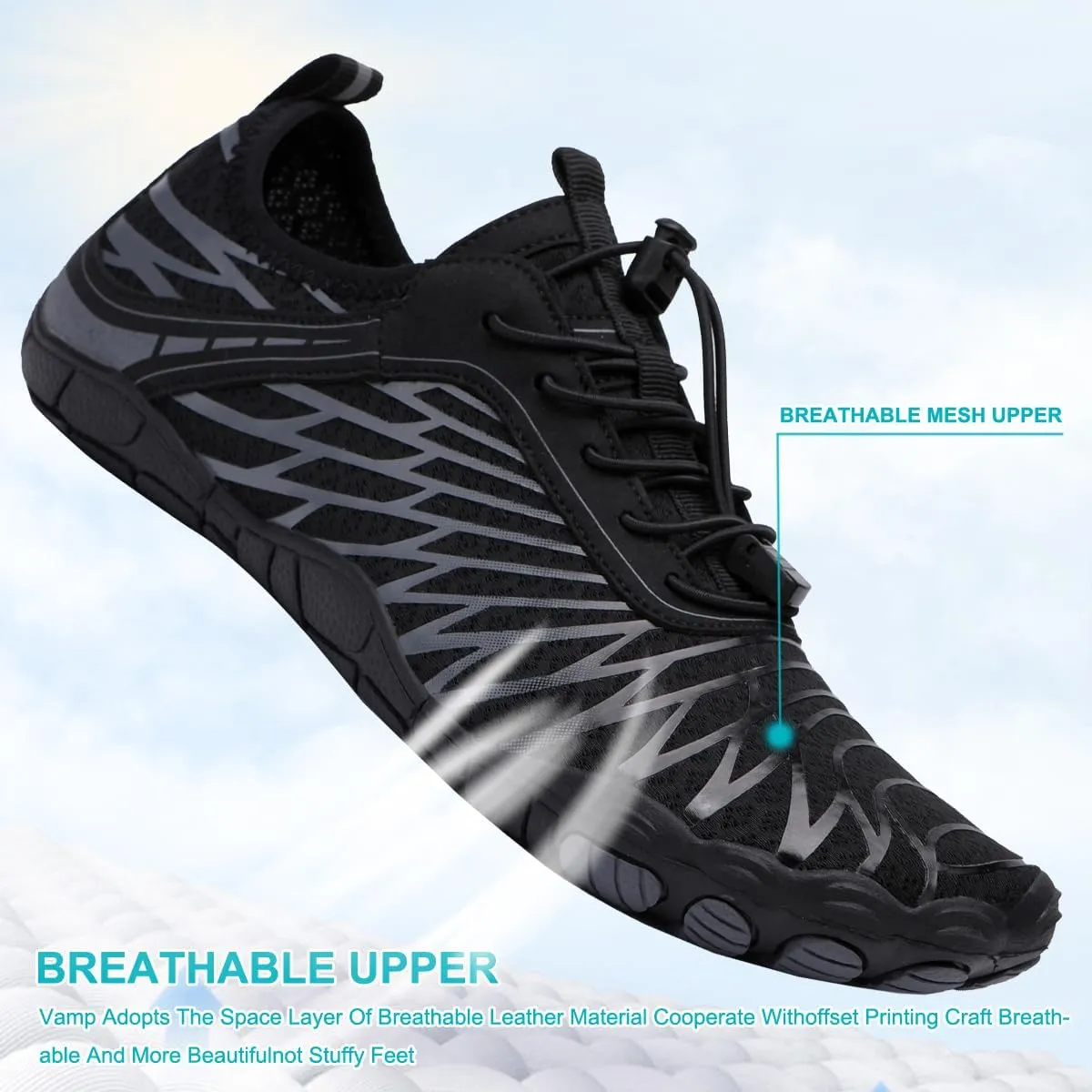 Hike Barefoot Shoes Womens Men,Unisex Barefoot Water Shoes Breathable, Anti-Slip Hiking Footwear for Athletic Wide Toe Shoe Footwear for Hiking, Walking, Running, Yoga, and Water Sports