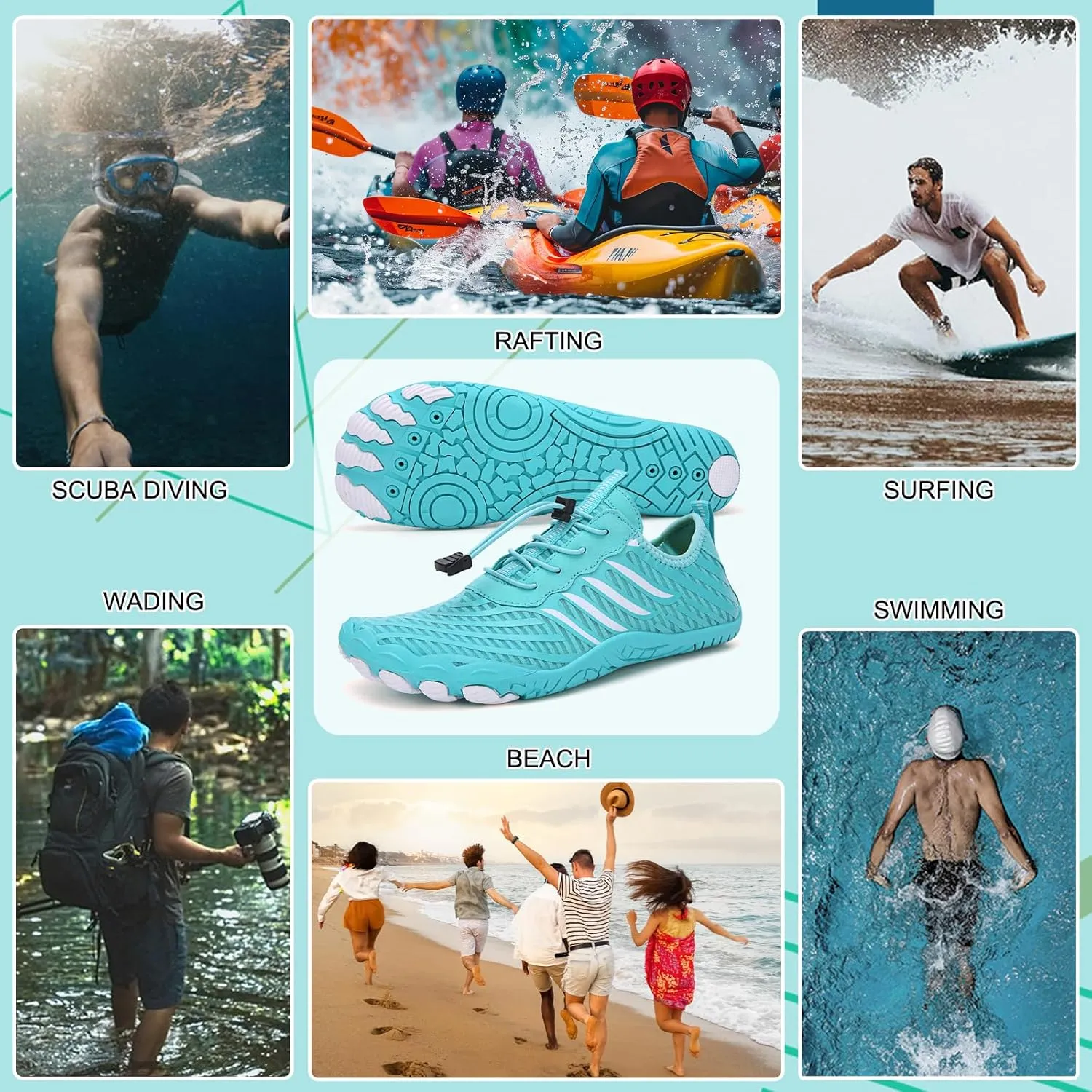 Hike Barefoot Shoes Womens Men,Unisex Barefoot Water Shoes Breathable, Anti-Slip Hiking Footwear for Athletic Wide Toe Shoe Footwear for Hiking, Walking, Running, Yoga, and Water Sports