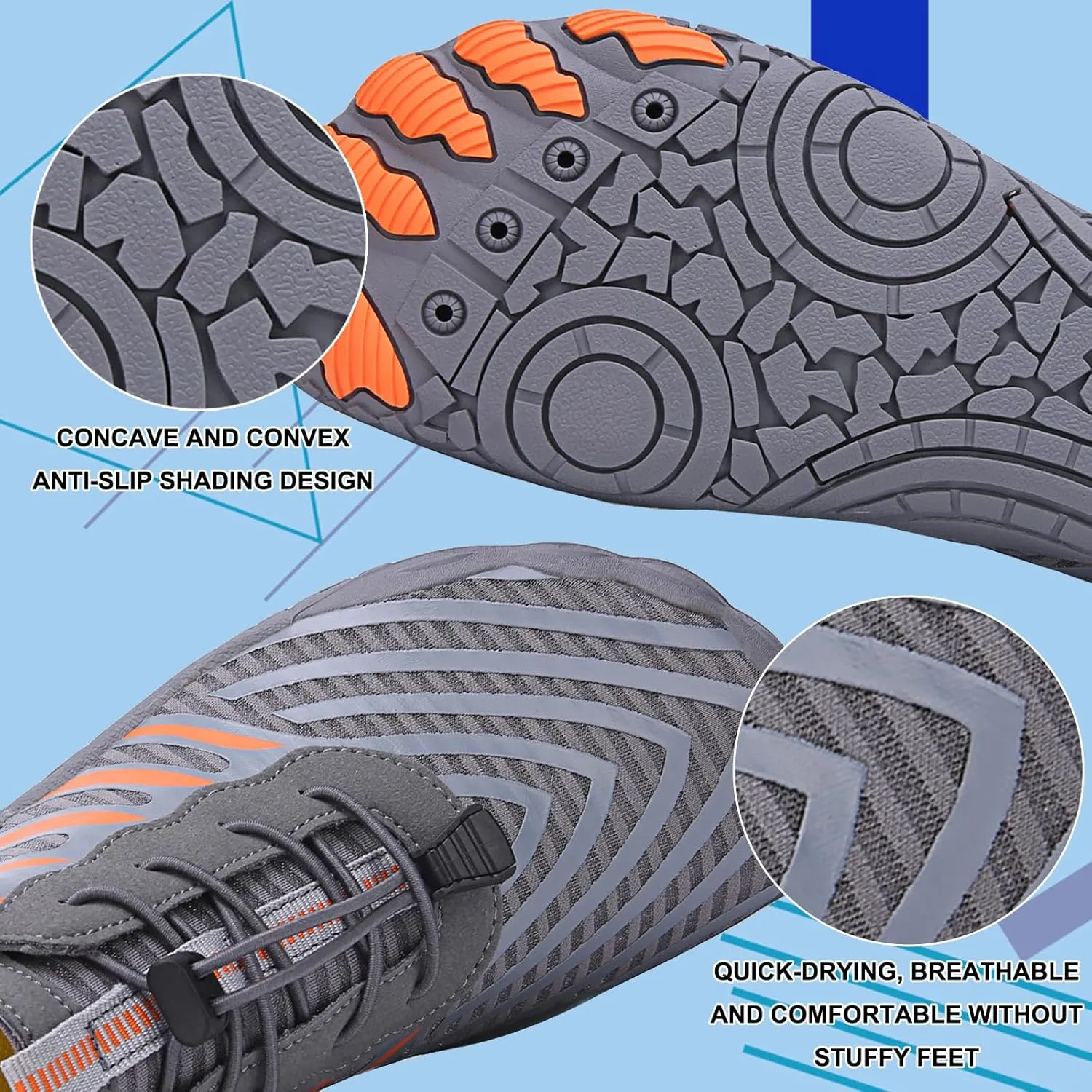 Hike Barefoot Shoes Womens Men,Unisex Barefoot Water Shoes Breathable, Anti-Slip Hiking Footwear for Athletic Wide Toe Shoe Footwear for Hiking, Walking, Running, Yoga, and Water Sports