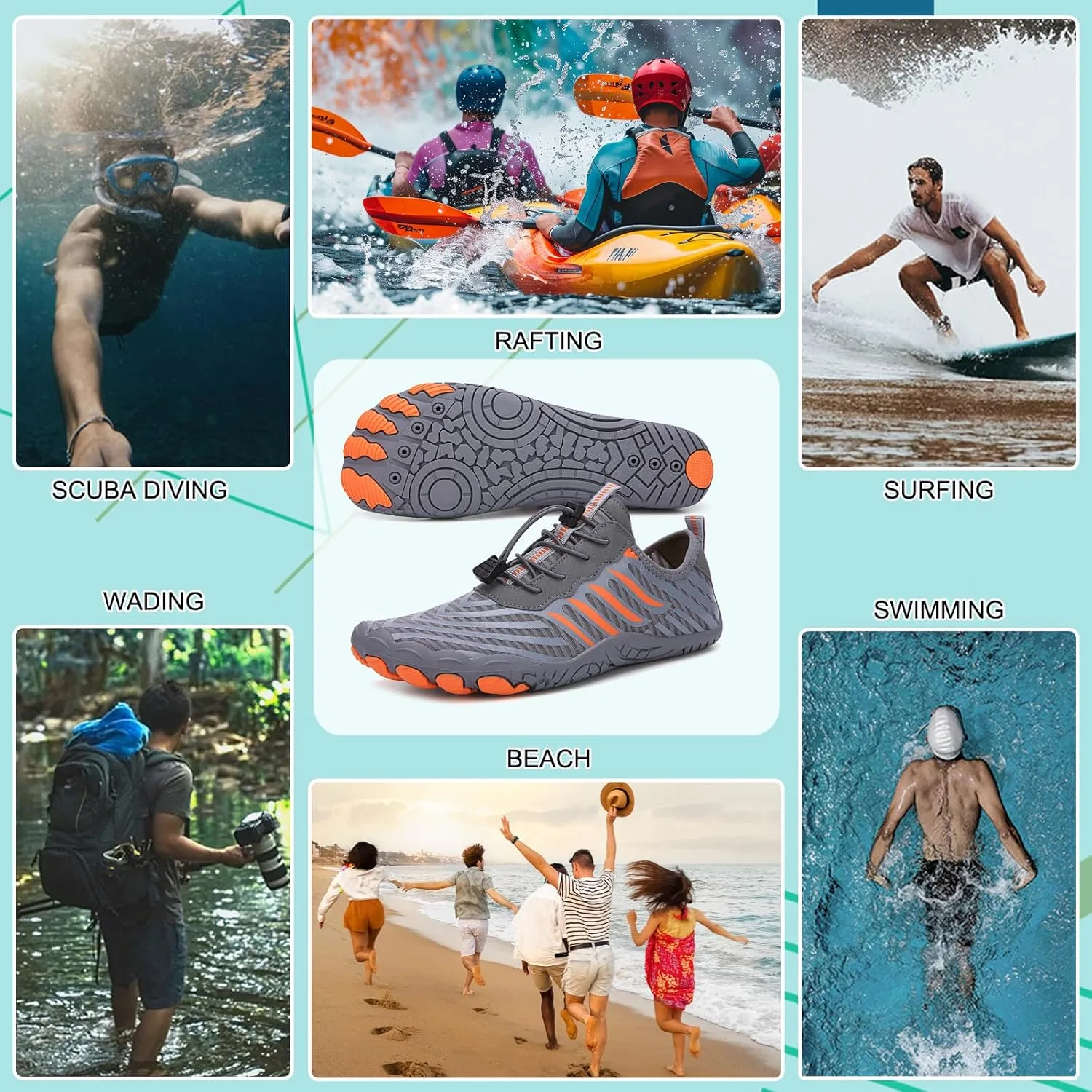 Hike Barefoot Shoes Womens Men,Unisex Barefoot Water Shoes Breathable, Anti-Slip Hiking Footwear for Athletic Wide Toe Shoe Footwear for Hiking, Walking, Running, Yoga, and Water Sports
