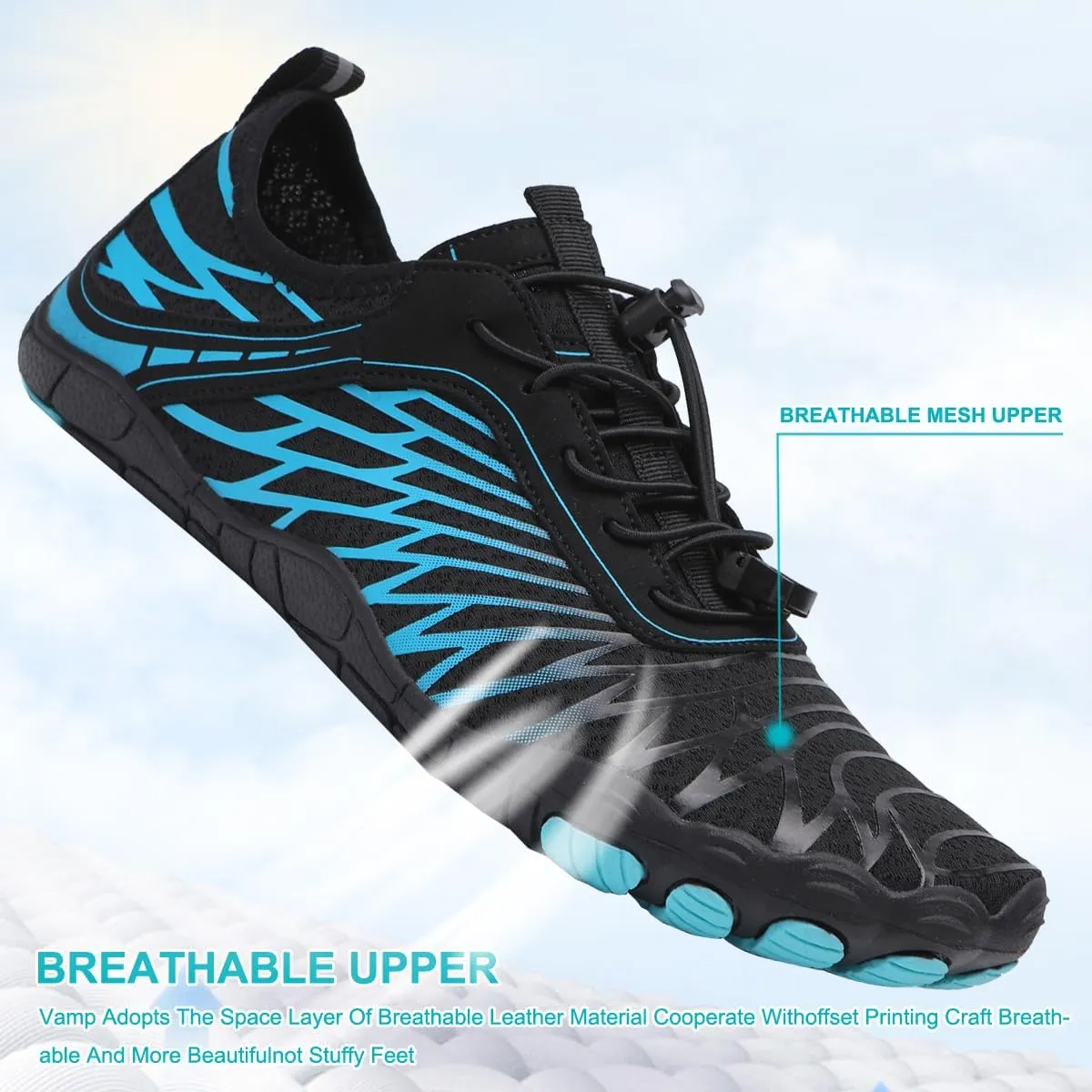 Hike Barefoot Shoes Womens Men,Unisex Barefoot Water Shoes Breathable, Anti-Slip Hiking Footwear for Athletic Wide Toe Shoe Footwear for Hiking, Walking, Running, Yoga, and Water Sports