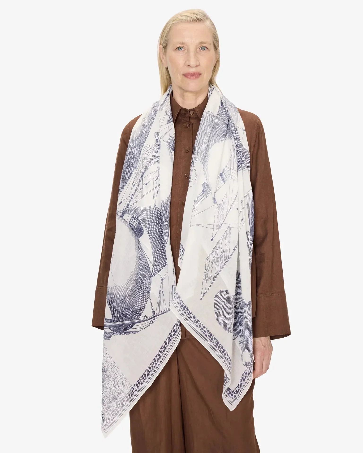 Inoui Editions Cotton Motif Print Scarves
