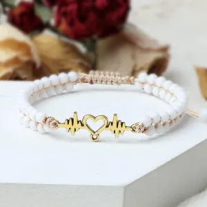 Jewelry Decoration, Stone Heart-Shape Pendant Beaded Bracelets Natural Stone Women Chakra Braided Bracelet for Men Handmade Jewelry Jewelry Decoration,