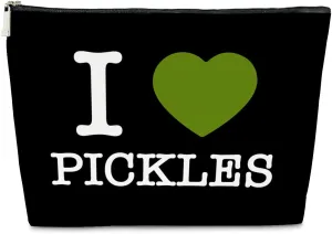 JioJio Chan Pickle Lover Gifts Makeup Bag for Women, I Love Pickles PU Leather Makeup Cosmetic Bag for Purse, Pickle Gifts for Pickle Lovers, Pickle Stuff, Gifts for Pickle Lovers Makeup Pouch