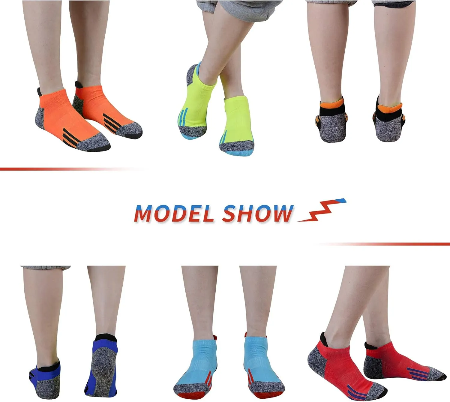 JOYNE Mens Ankle Low Cut Athletic Tab Socks for Men Sport Comfort Cushion Sock 6 Pack