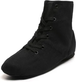 Lace Up Black Jazz Shoes Dance Boots