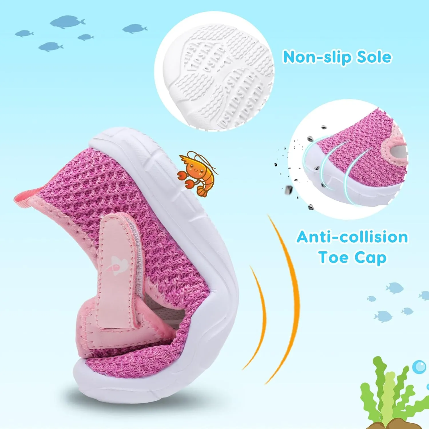 LeIsfIt Toddler Shoes Boys Girls Barefoot Shoes Wide Toe Box Shoes Lightweight Walking Shoes Slip On Tennis Shoes