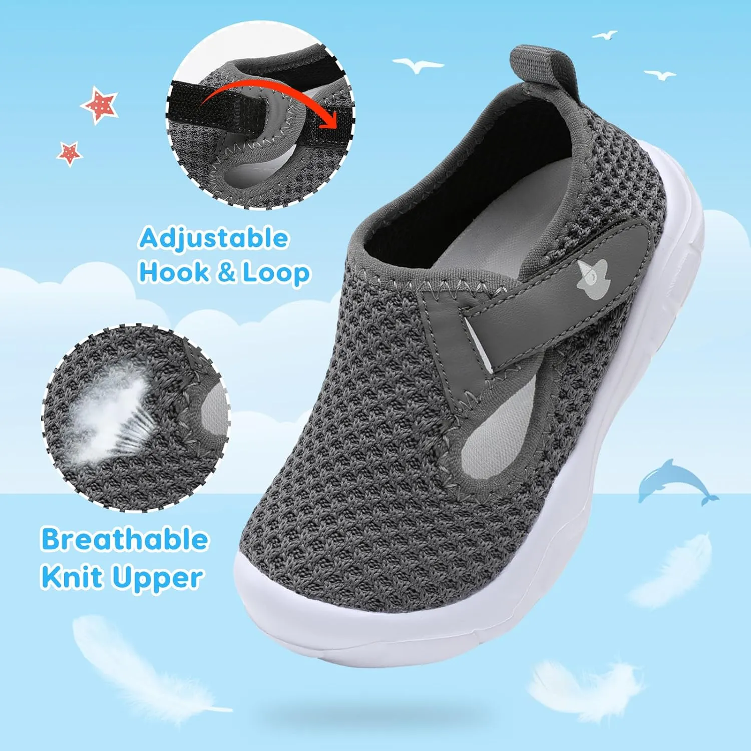 LeIsfIt Toddler Shoes Boys Girls Barefoot Shoes Wide Toe Box Shoes Lightweight Walking Shoes Slip On Tennis Shoes