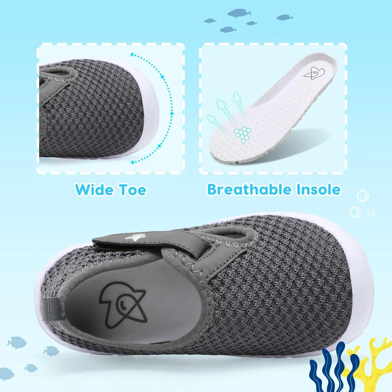 LeIsfIt Toddler Shoes Boys Girls Barefoot Shoes Wide Toe Box Shoes Lightweight Walking Shoes Slip On Tennis Shoes
