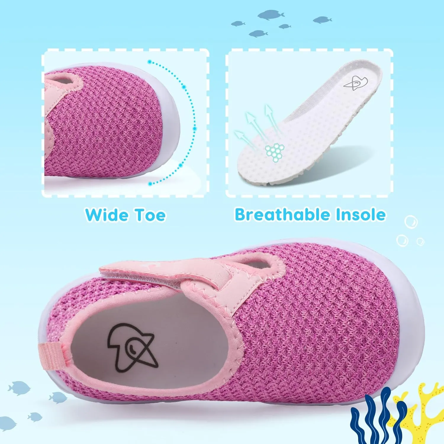 LeIsfIt Toddler Shoes Boys Girls Barefoot Shoes Wide Toe Box Shoes Lightweight Walking Shoes Slip On Tennis Shoes