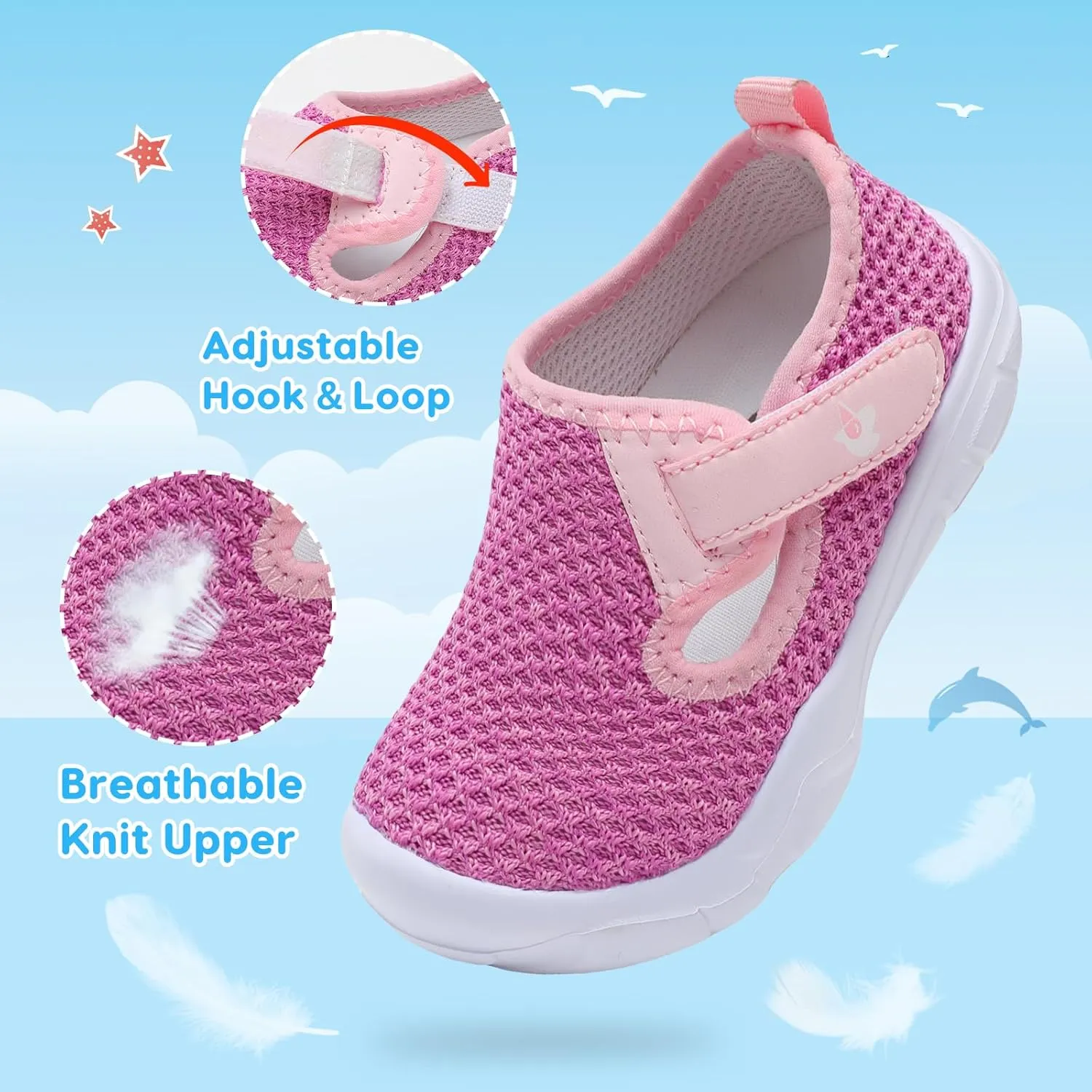 LeIsfIt Toddler Shoes Boys Girls Barefoot Shoes Wide Toe Box Shoes Lightweight Walking Shoes Slip On Tennis Shoes