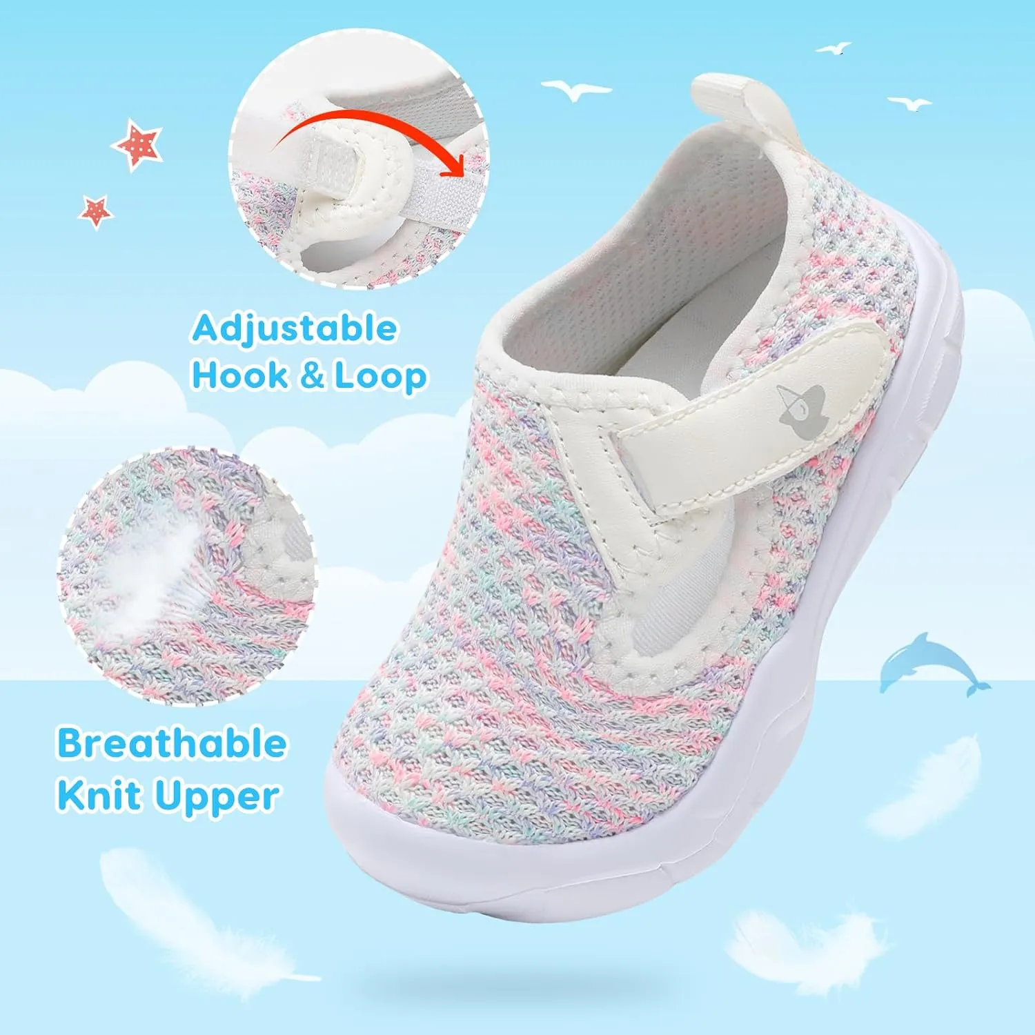 LeIsfIt Toddler Shoes Boys Girls Barefoot Shoes Wide Toe Box Shoes Lightweight Walking Shoes Slip On Tennis Shoes