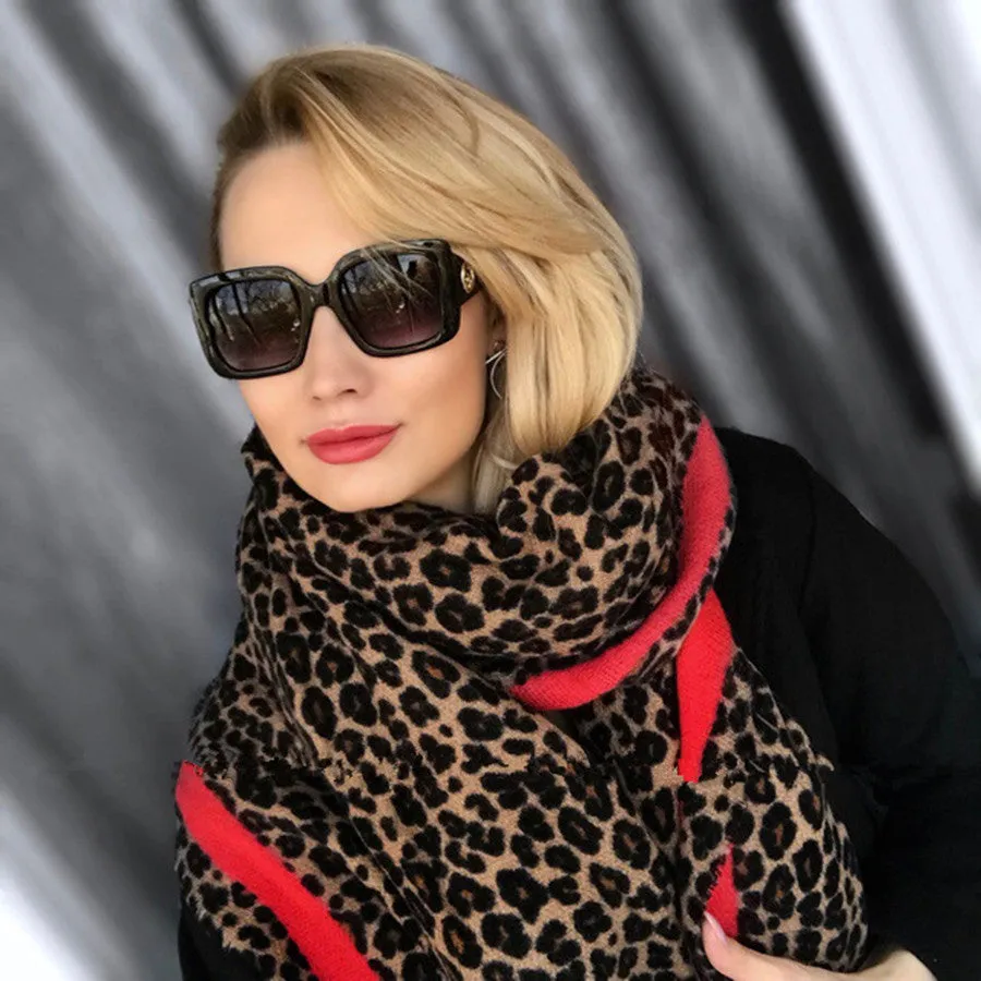 Leopard Print Cashmere Scarf