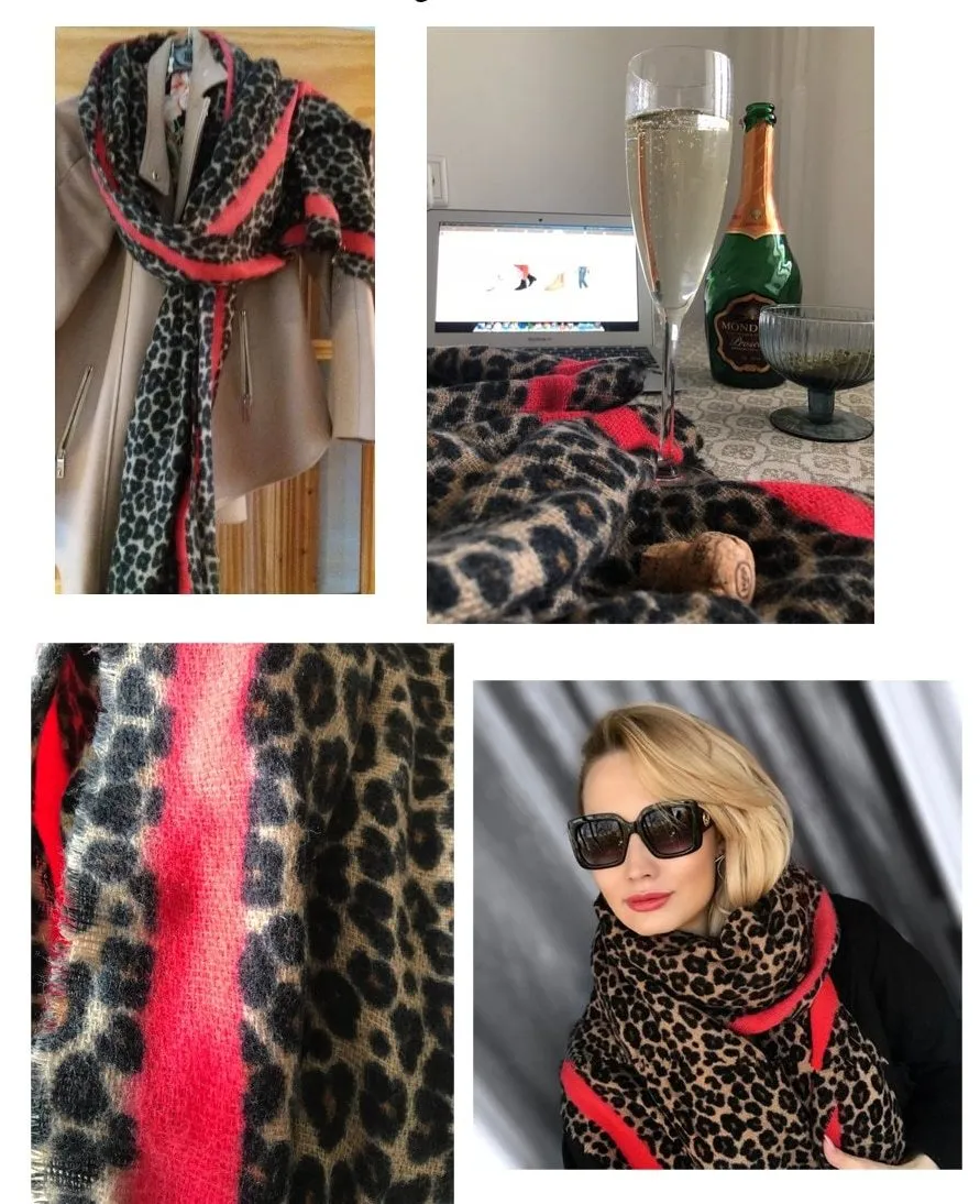 Leopard Print Cashmere Scarf