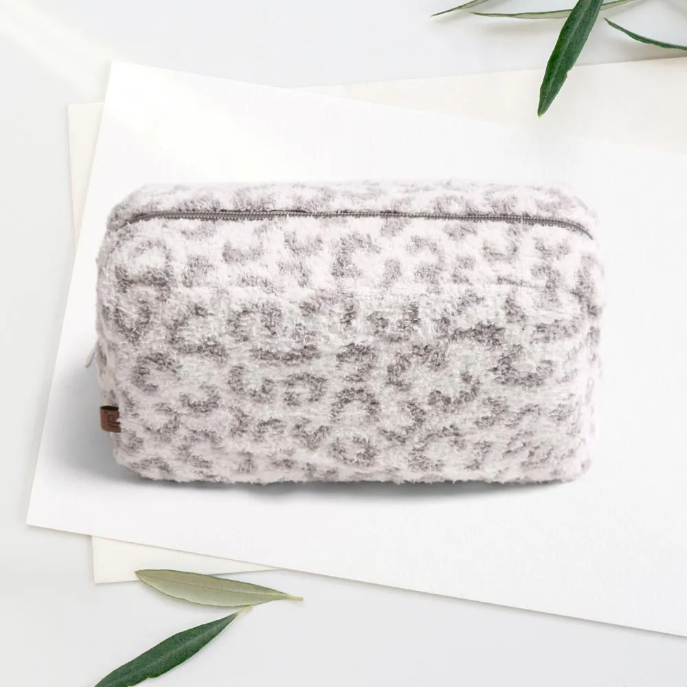 Leopard Travel Pouch Large Gray